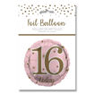 Picture of AGE 16 PINK FOIL BALLOON 18 INCH